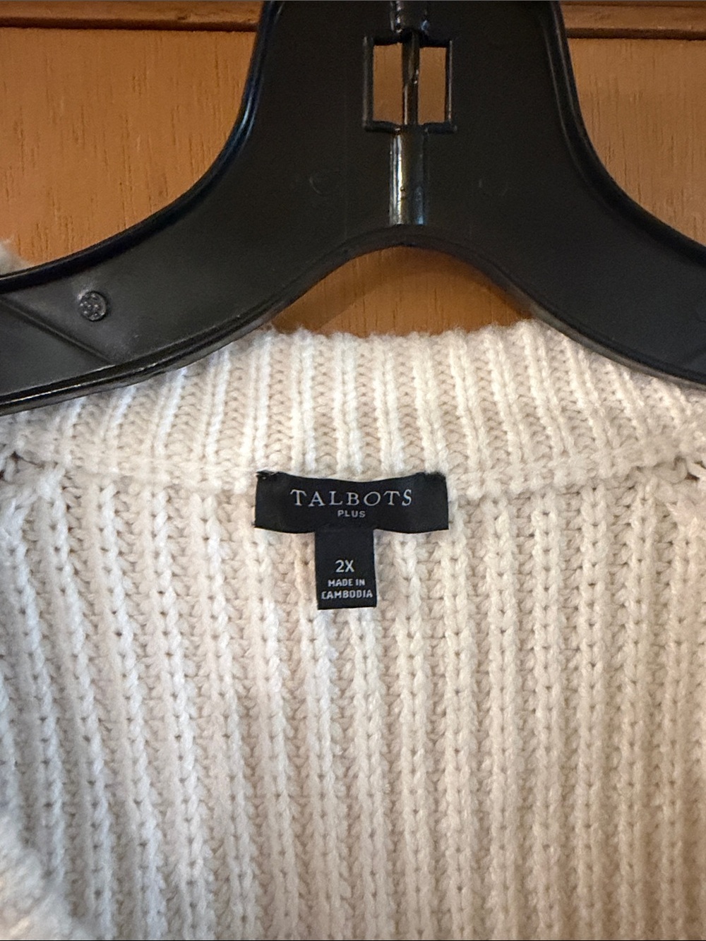 Talbots Women’s Shaker Ribbed Button-Front Cardigan Sweater Cream Size 2X - Picture 3 of 7